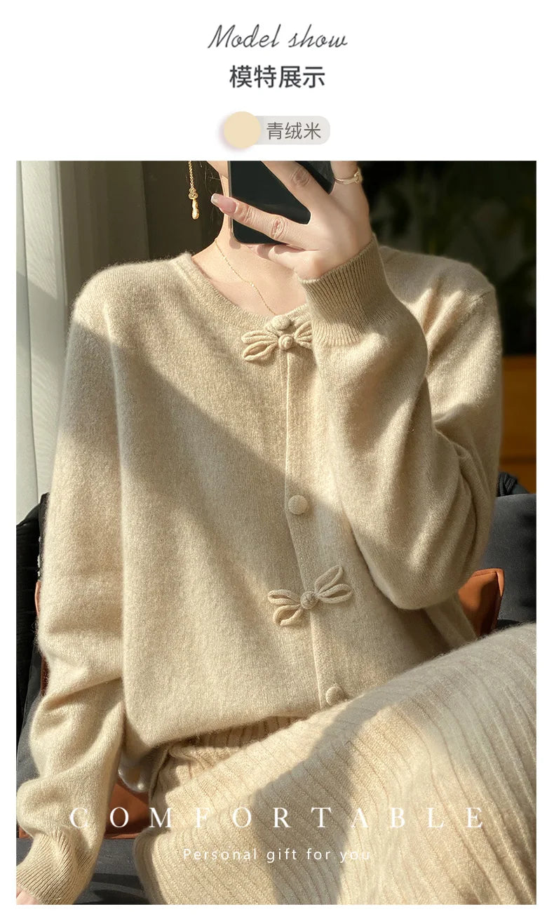 Women New Fashion Autumn Winter 100% Merino Wool Sweater .