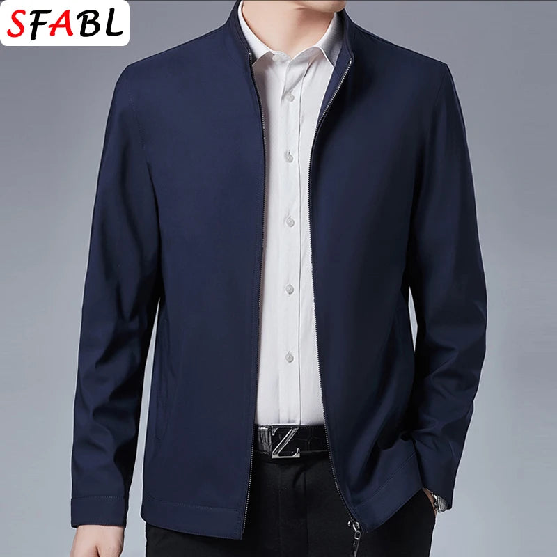 Spring Autumn Jacket Men Casual Solid Color Men's Jackets Slim Fit.