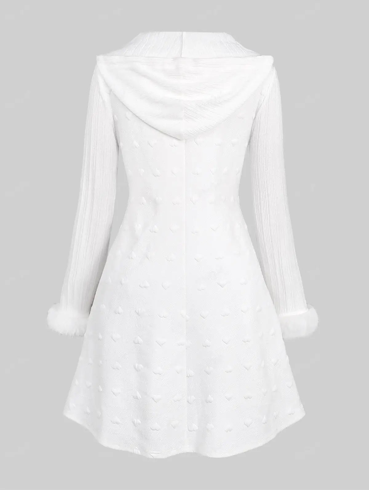 ROSEGAL Plus Size Women's Coats White Outwears Full Zipper Mock Pockets.
