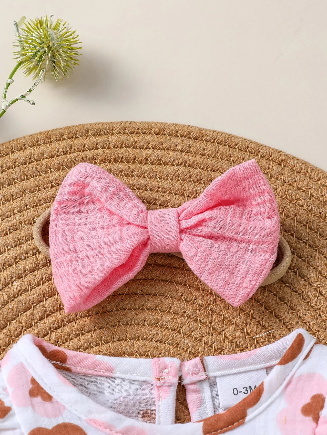 New Style Baby Girls Long Sleeve Print Flower With Bow O-18M