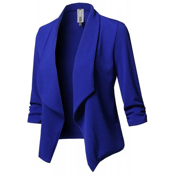 Women Solid Folds PU Leather  Black Blouse Tops.
