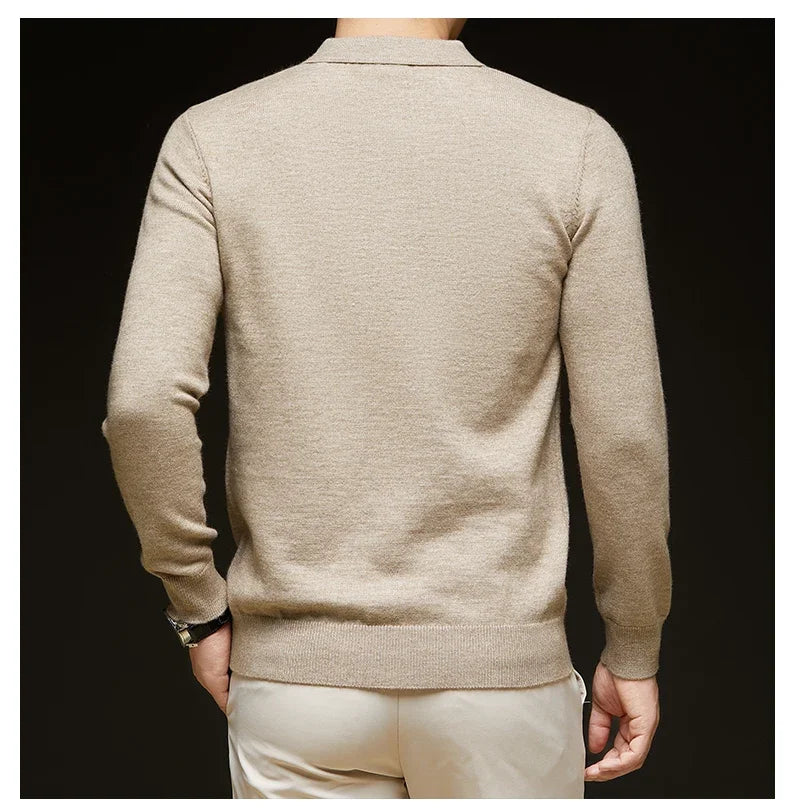 7 Colors Business Men's Sweater Knitwear Autumn Winter Casual.