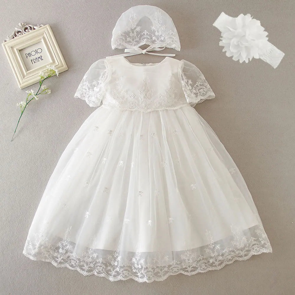 baby girl dresses embroidery pearl 1 year birthday dress wedding party christening baby girl clothes for 3-24 month