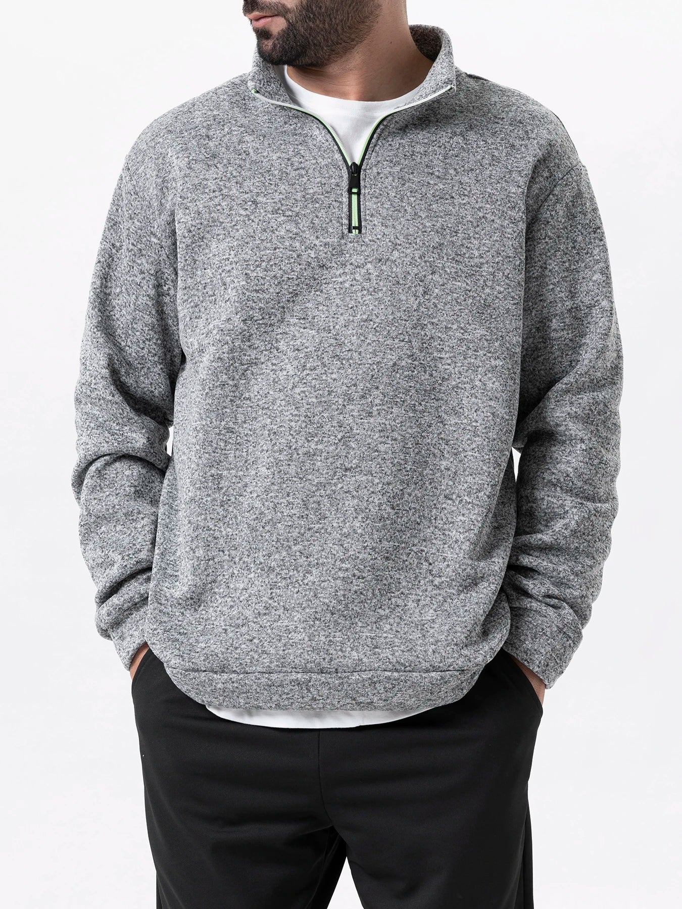 Autum Men's Turtlenecks Sweaters Knitwear Daily Casual Pullovers Solid Color Fleece Warm Sweatshirt Loose Fit Male Streetwear