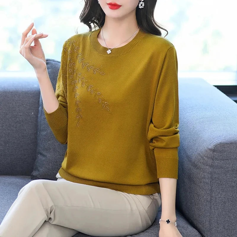 Knitted Sweater Women Pullover New Middle-aged  Mother.