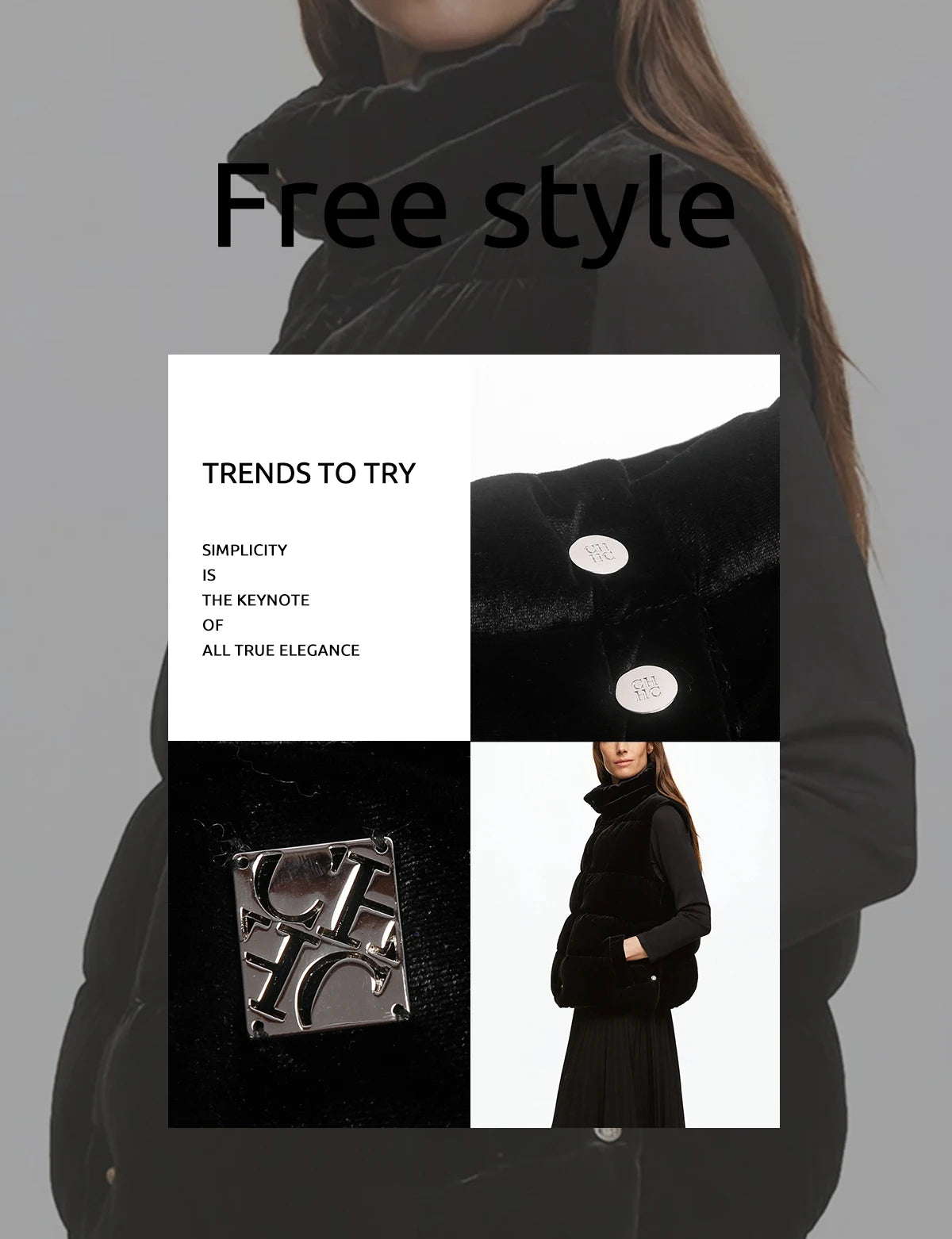 CHCH Autumn Winter Women's Solid Loose Vest Stand Collar .
