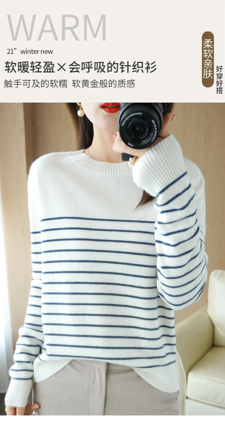 100% Cotton Knitted Sweater Women's Sweater .