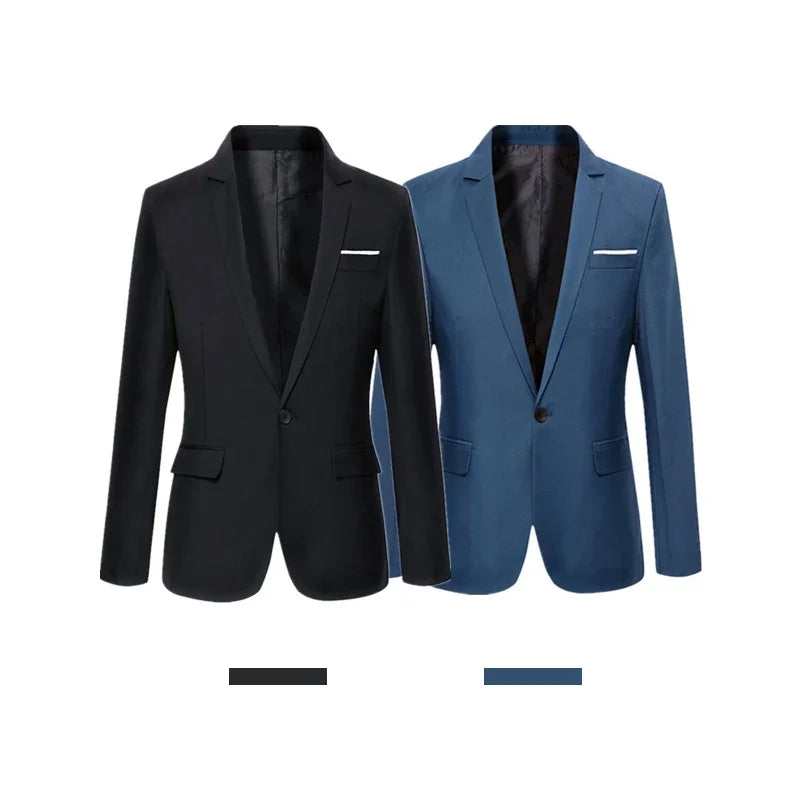 Blue Men Blazers Work Office  Men Tuxedos for Formal Occasions .