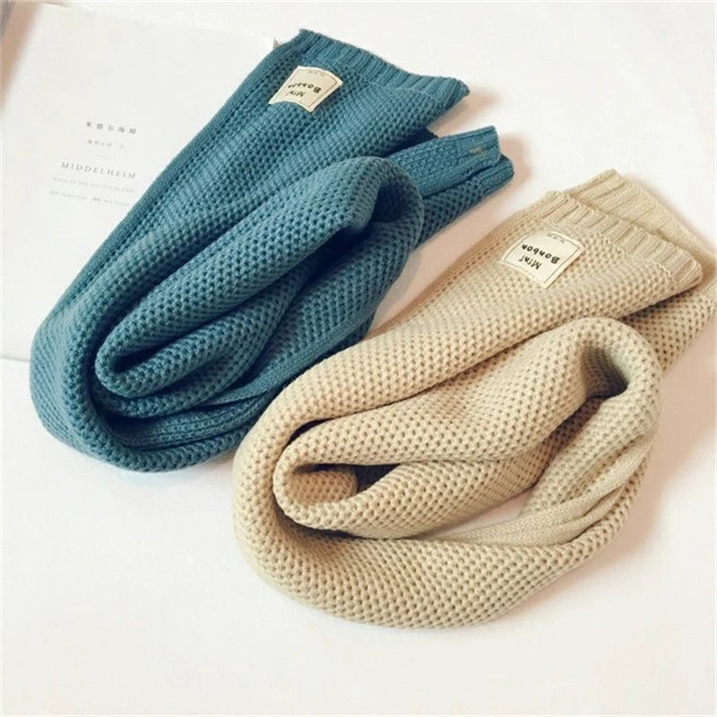 Kids Scarf Autumn Winter Korean Fashion Children's Knitting Baby Bib Wool Knitting Winter Versatile Female Warm Girl Boy