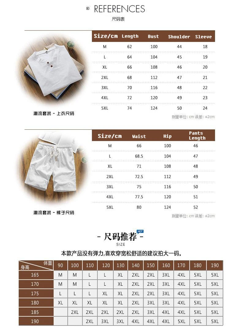 Two Piece Set Men Summer Vintage Simple Casual V Neck Short Sleeve Cotton Linen T Shirt Vacation Solid Loose Beach Shorts Ropa