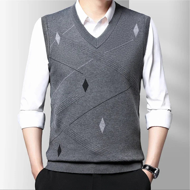 Men's Thickened Casual Sweater Tank Top Autumn and Winter Warm Men's Vest.