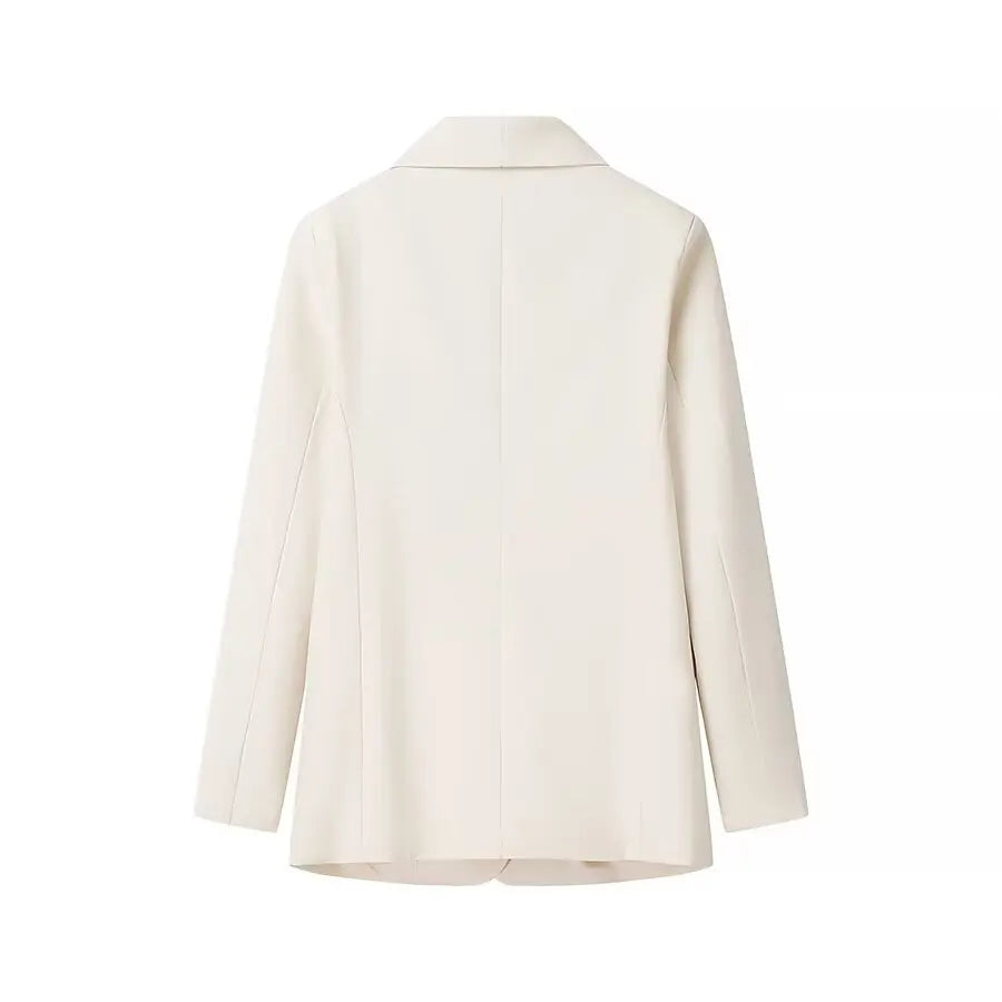 HH Autumn Women Fashion One Button Long Sleeves Pocket Decoration.