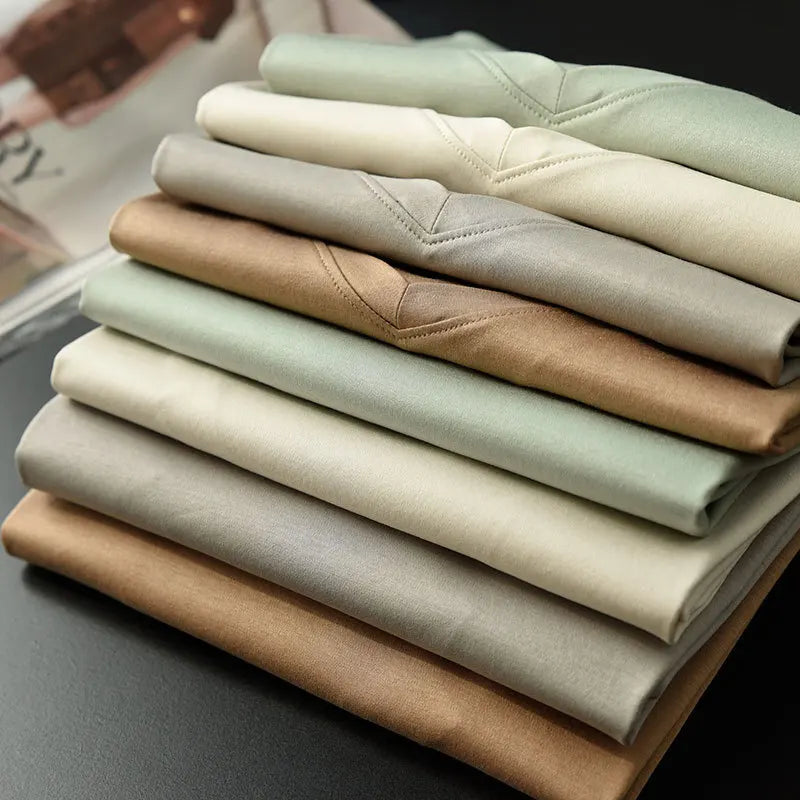 Summer Mercerized Cotton Women Silk T-shirts O Neck Short Sleeve Loose Straight T-shirts Casual Tees For Minimalist 2021