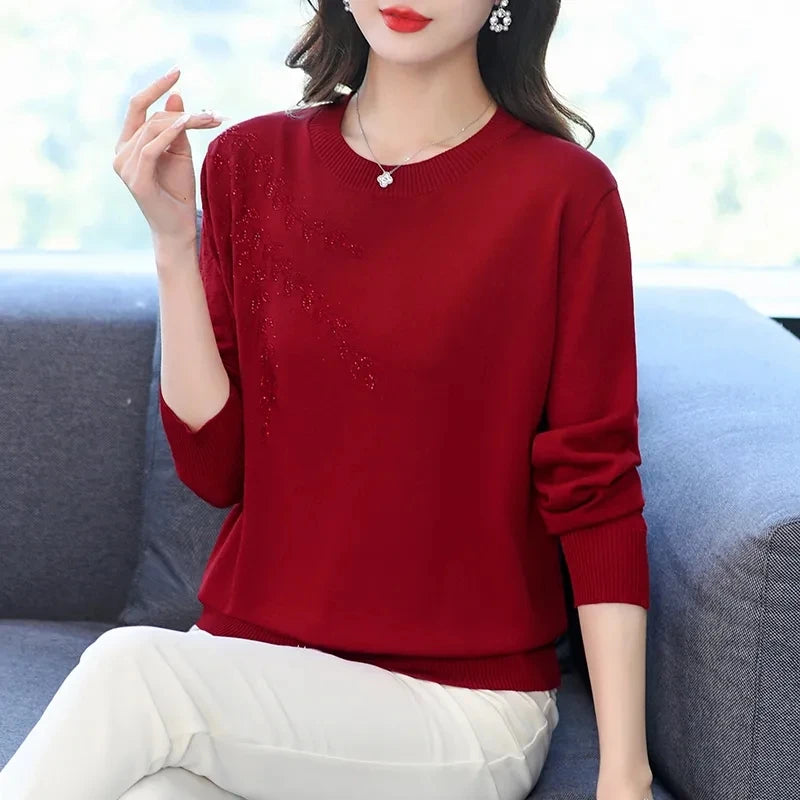 Knitted Sweater Women Pullover New Middle-aged  Mother.