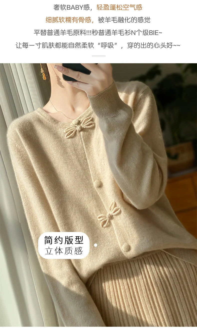 Women New Fashion Autumn Winter 100% Merino Wool Sweater .