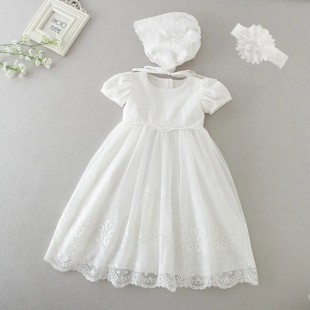 baby girl dresses embroidery pearl 1 year birthday dress wedding party christening baby girl clothes for 3-24 month