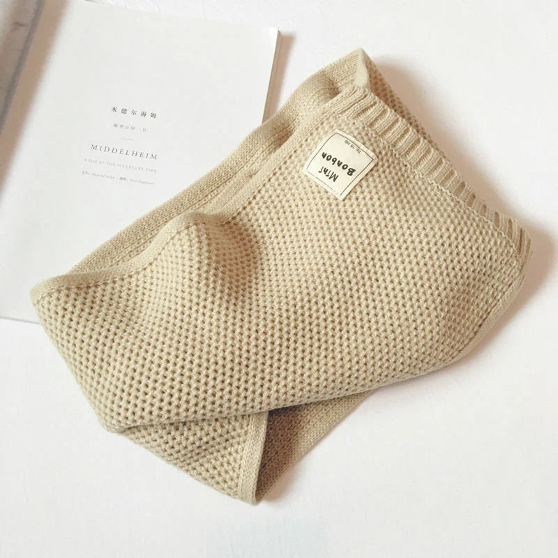 Kids Scarf Autumn Winter Korean Fashion Children's Knitting Baby Bib Wool Knitting Winter Versatile Female Warm Girl Boy