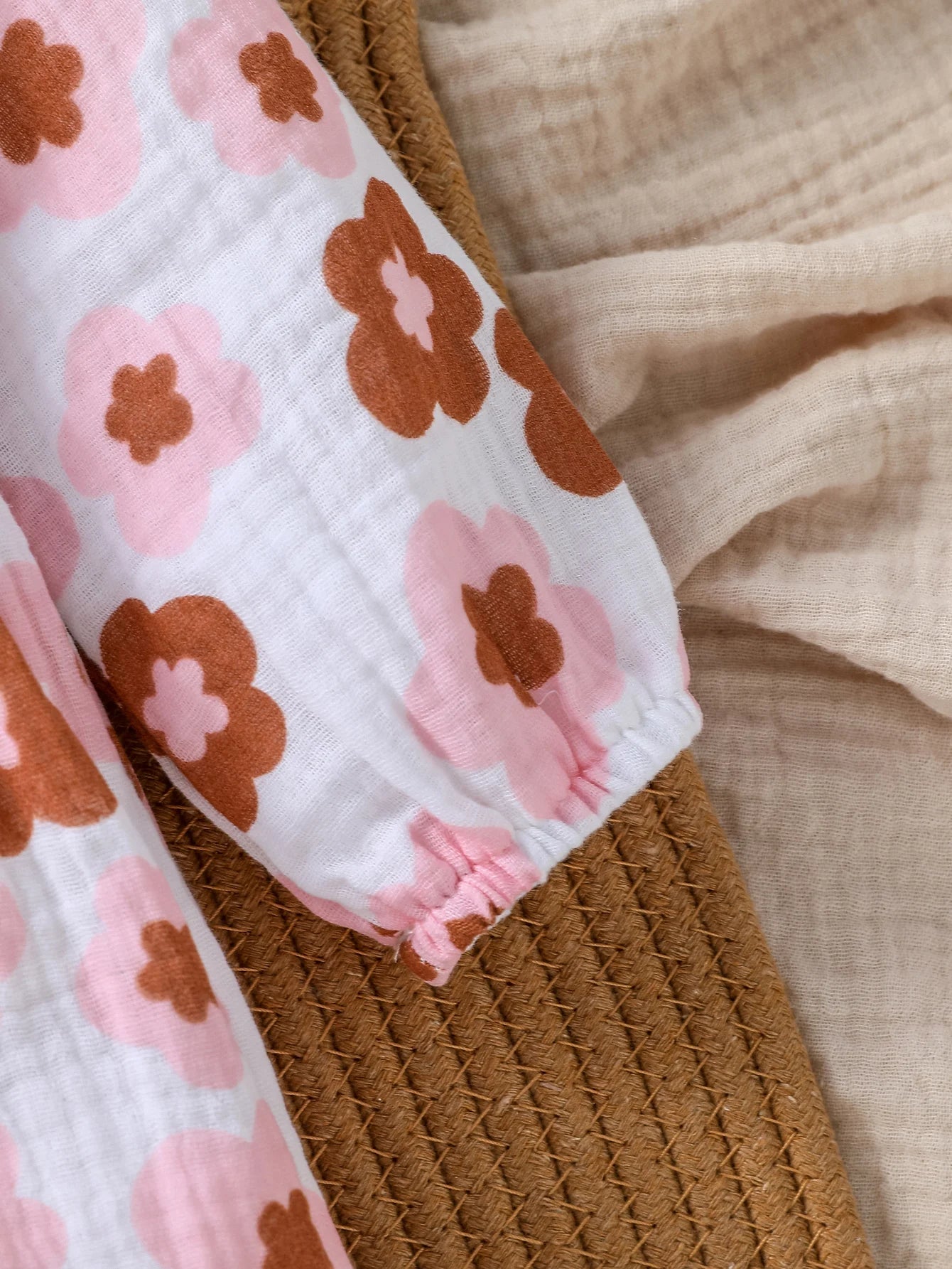 New Style Baby Girls Long Sleeve Print Flower With Bow O-18M