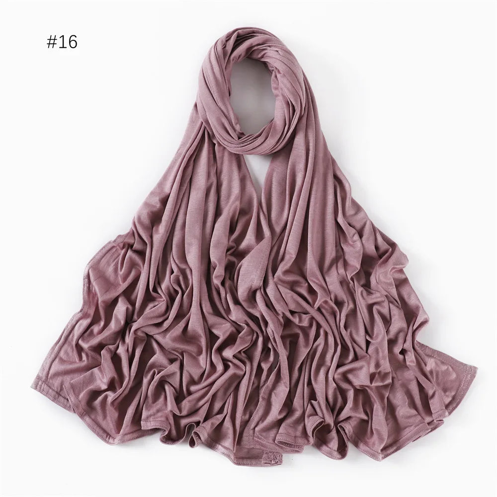 Modal Cotton Jersey Hijabs For Woman Long Muslim Scarf .