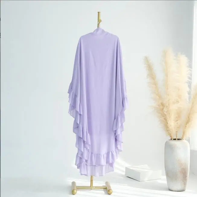 Islamic Long Khimar Ramadan Muslim Chiffon Hijab Women.