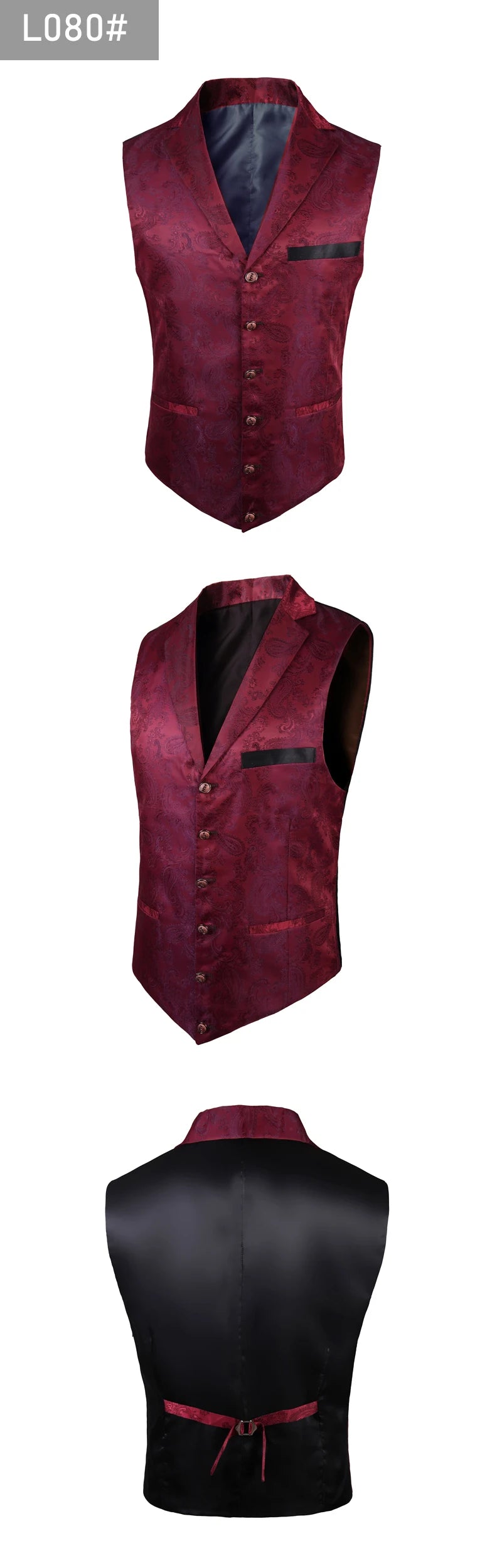 New High-end Suit Collar Jacquard White Vest for Men,