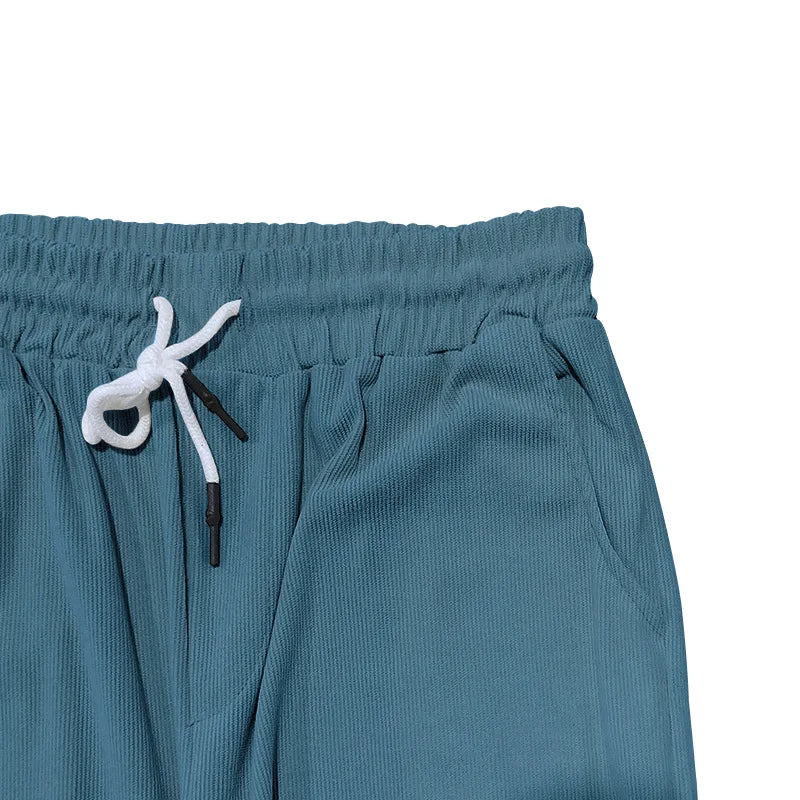 Casual Mens Corduroy Suits Short Sleeve Zipper Polo Shirts And Pants Mens Two Piece Sets Streetwear 2024 Summer Fashion Outfits