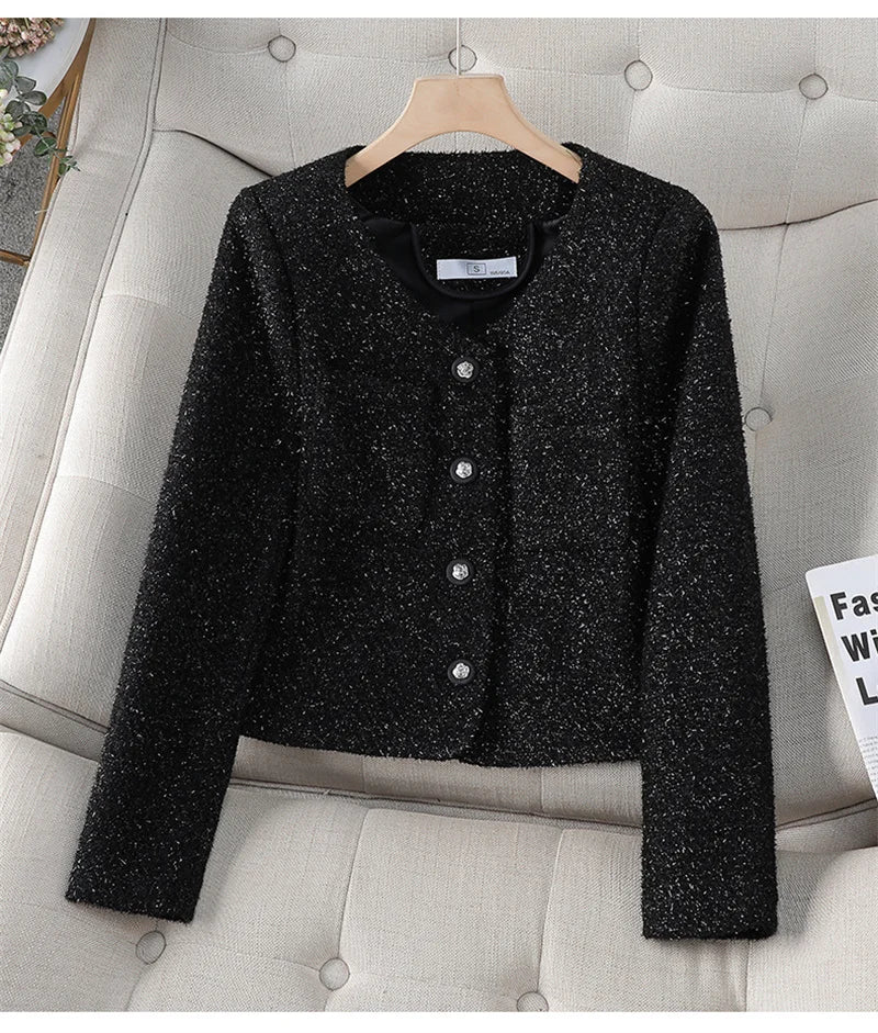 NewKorean Fashion Small Fragrance Tweed Jacket Women .
