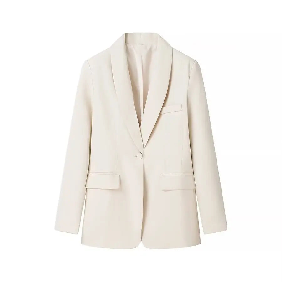 HH Autumn Women Fashion One Button Long Sleeves Pocket Decoration.