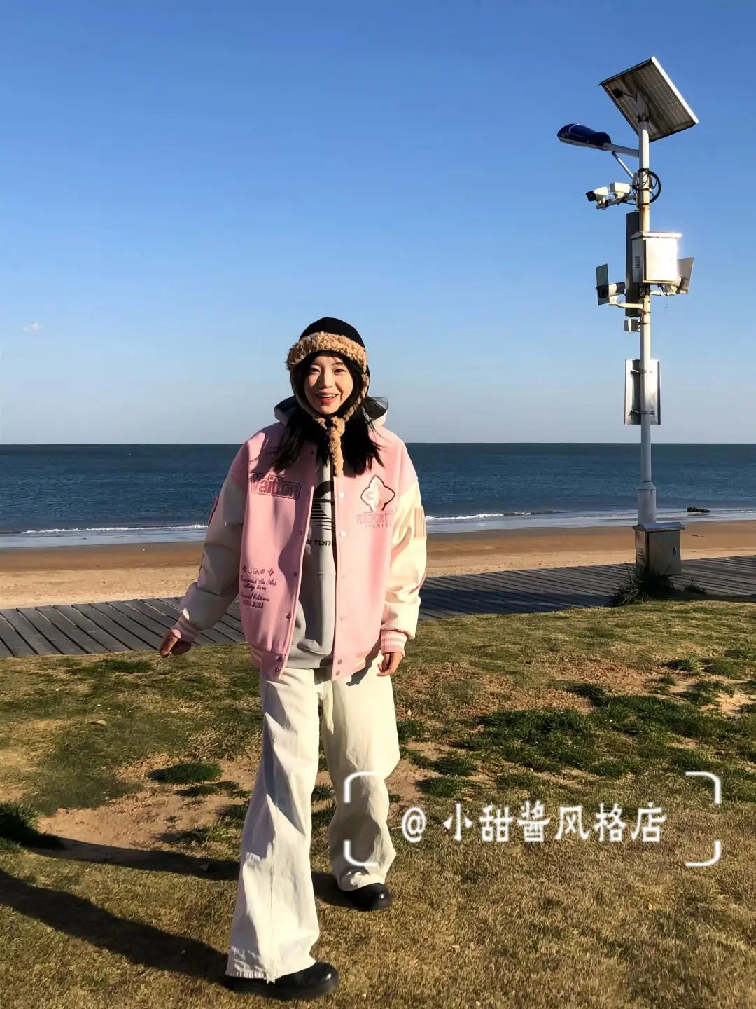 pink baseball uniform for women INS spring sweet girl jacket .