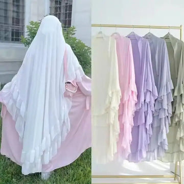 Islamic Long Khimar Ramadan Muslim Chiffon Hijab Women.