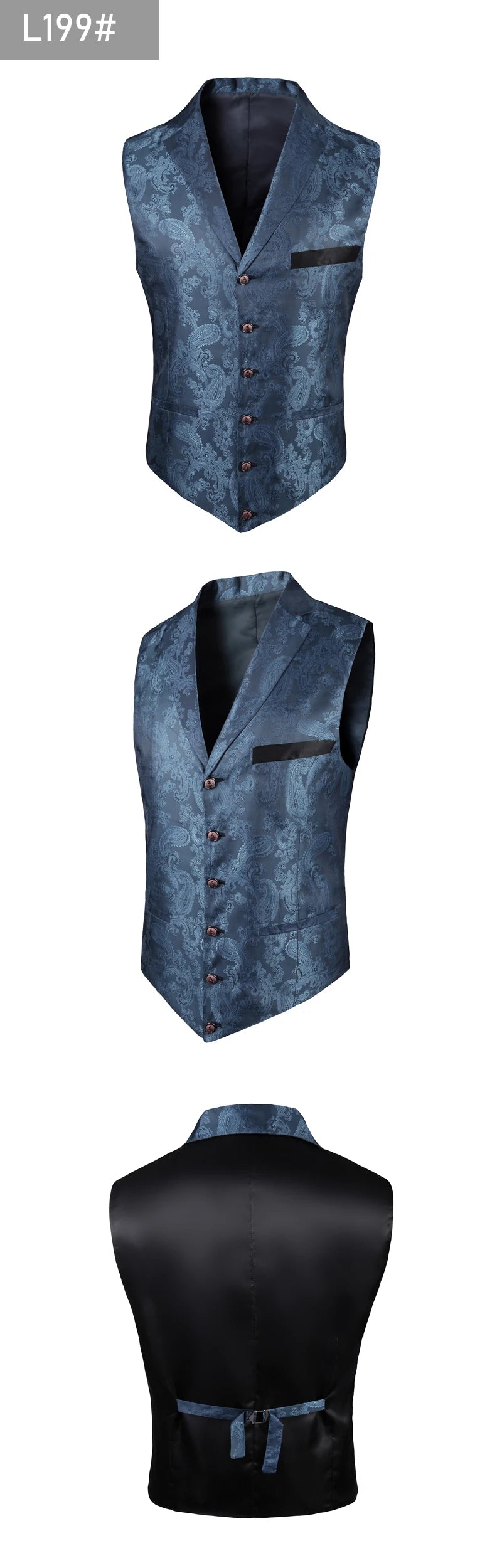 New High-end Suit Collar Jacquard White Vest for Men,