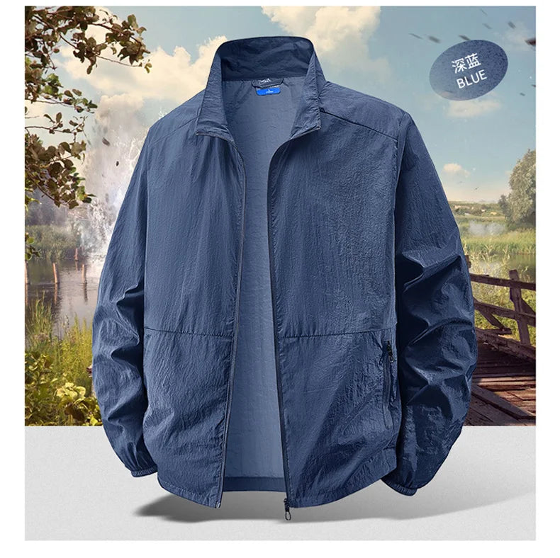 6XL 7XL 8XL Summer Jackets Men Windbreaker Coats .