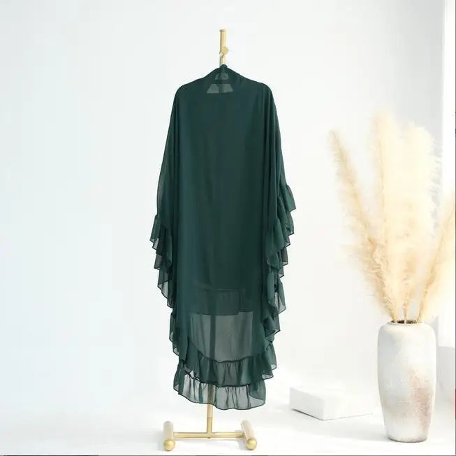Islamic Long Khimar Ramadan Muslim Chiffon Hijab Women.