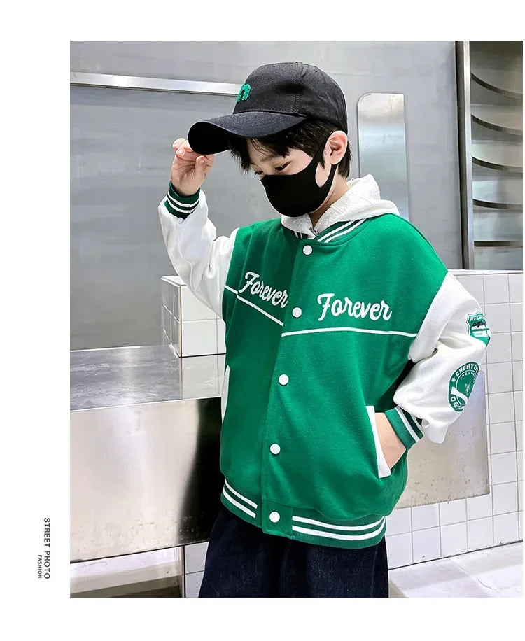Fashion Spring Autumn Long Sleeve Outwear Teenager Kids.