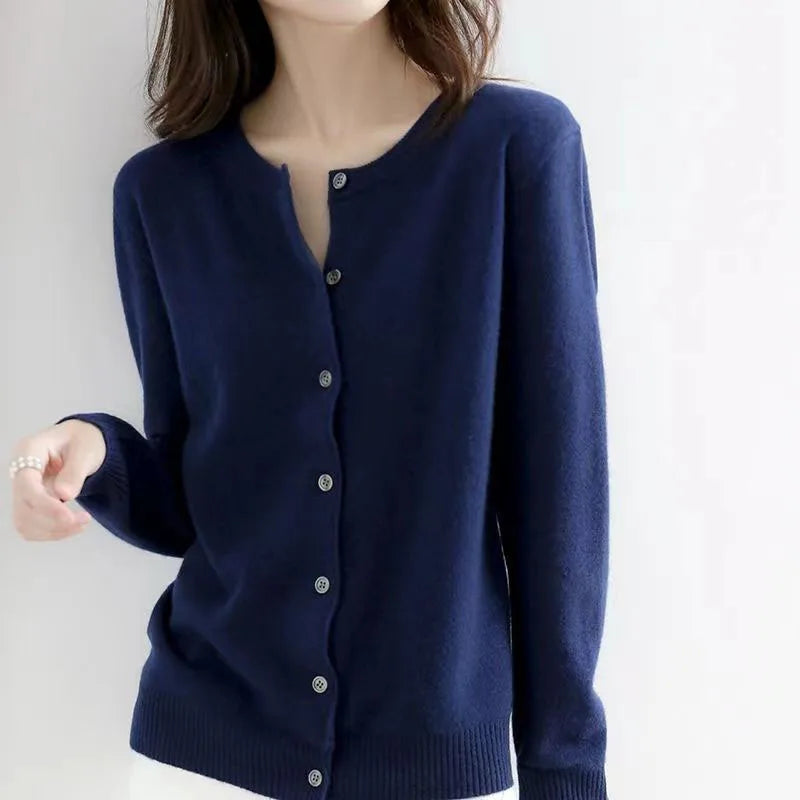 Korean Single Breasted Cardigans Sweater Women Autumn Winter .