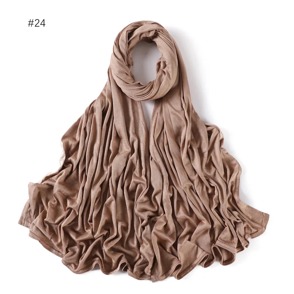 Modal Cotton Jersey Hijabs For Woman Long Muslim Scarf .