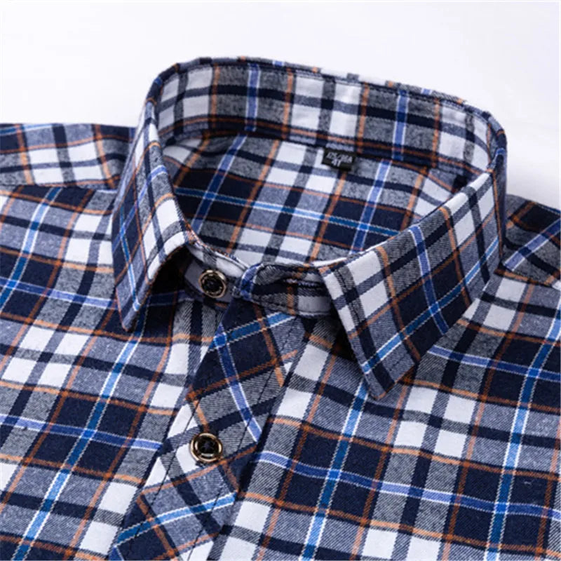 New Men's Plaid Shirts Long Sleeve Checked Shirt Formal Fashion.