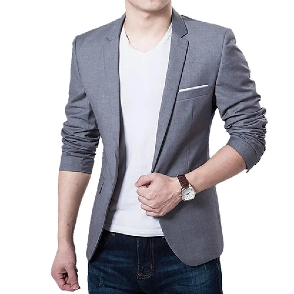 Men Blazers Slim Autumn Suit Business Formal Party .