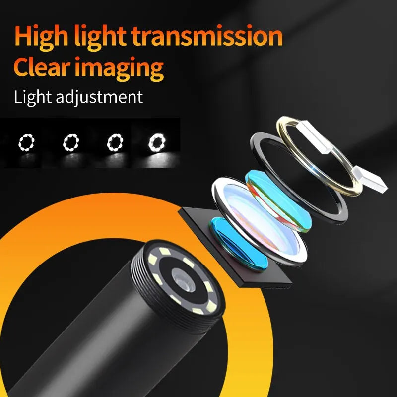 Dual & Triple Lens Industrial Endoscope 1080P 5 ''LCD Borescope Inspection.