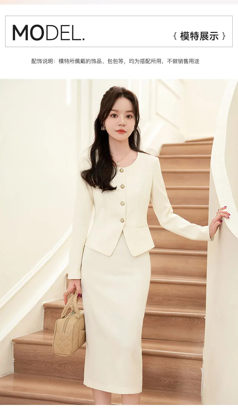 NAVIU Fashion French Vintage Tweed Two Piece Sets Women.