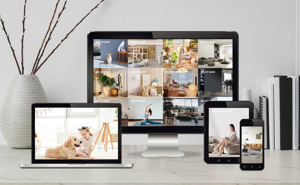 AMOROM 2K Indoor Camera 5/2.4G Wi-Fi Home Night Vision Security Camera.