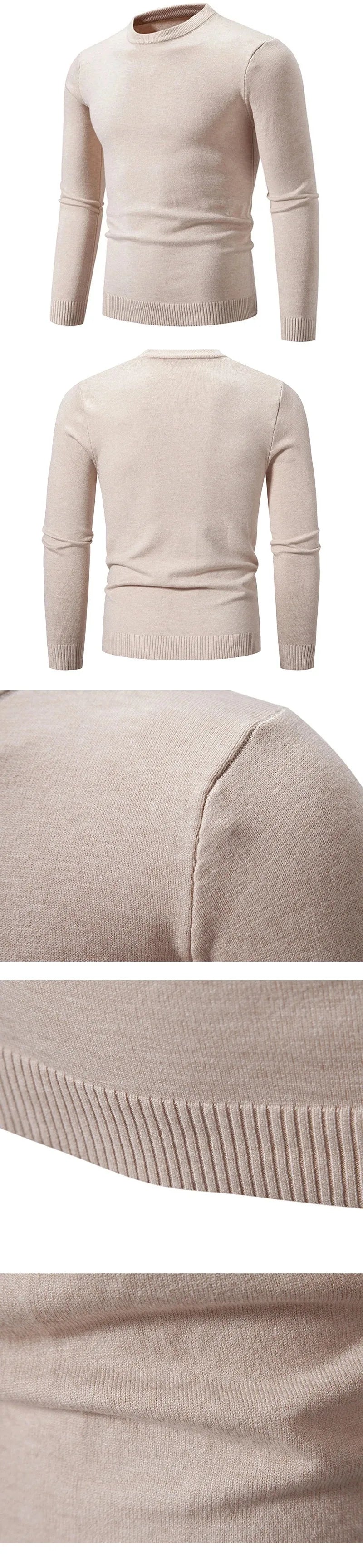 Mens Crewneck Sweater Pullover Knit Casual Long Sleeve.