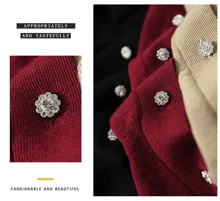Women Clothing Fashion Elegant Scarf Collar Pullover Autumn Winter.