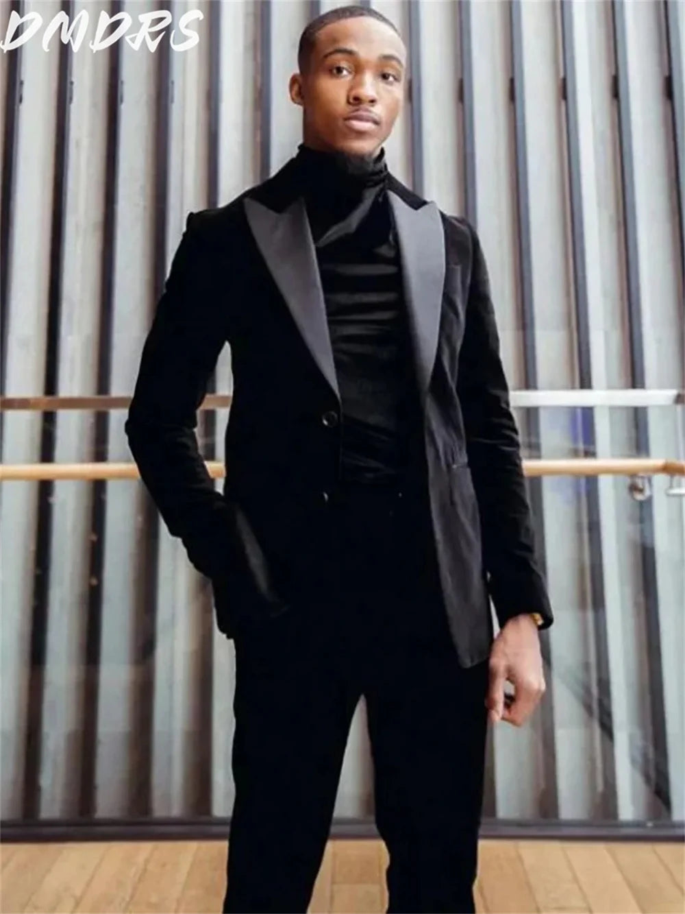 Classic Velvet Men Suits Slim Fit Groomsmen Wedding Tuxedos.