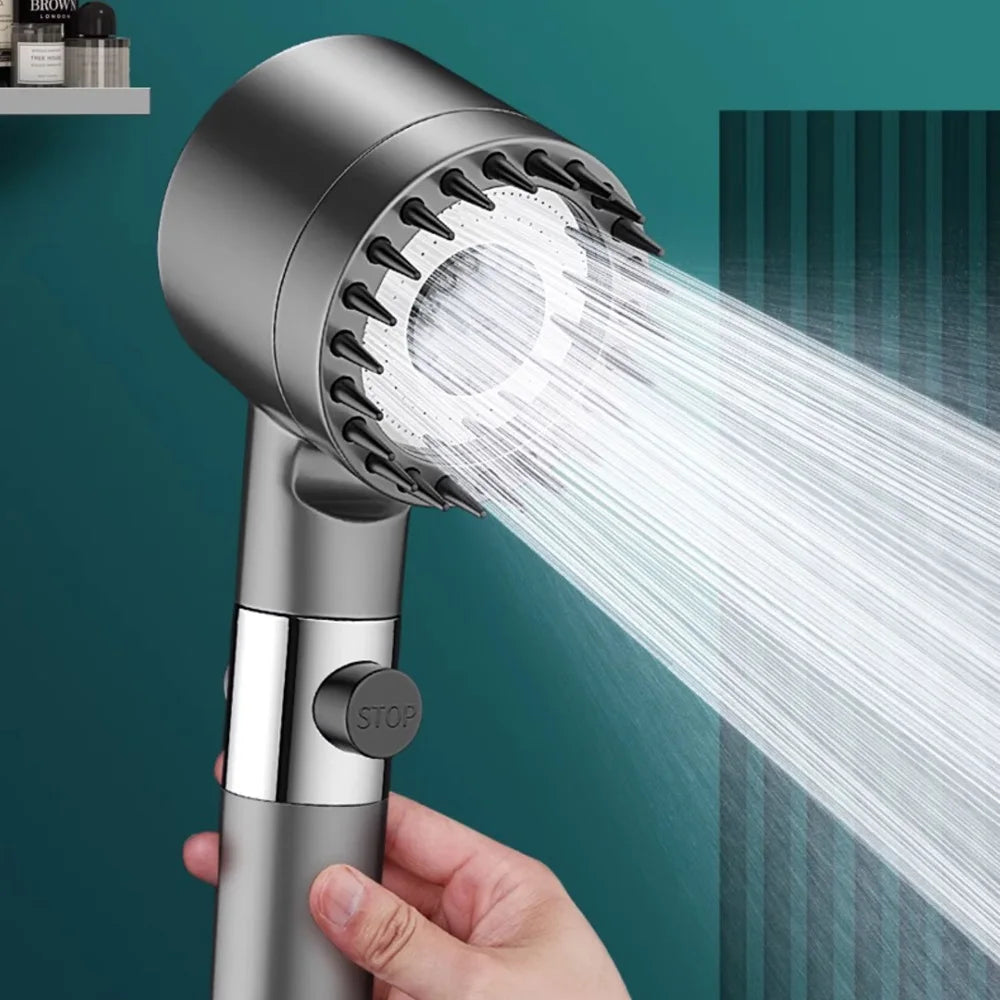 High Pressurized Filter Shower Head 3-mode Adjustable Spray with  Bathroom Accessories.