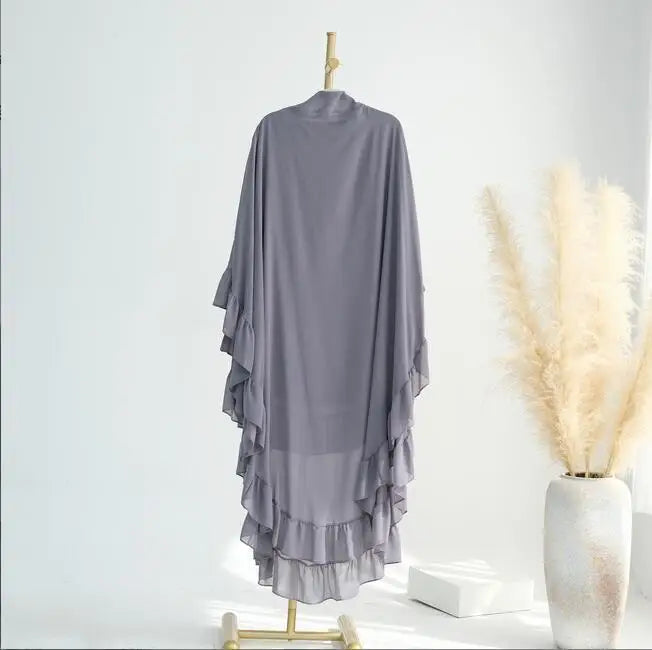 Islamic Long Khimar Ramadan Muslim Chiffon Hijab Women.