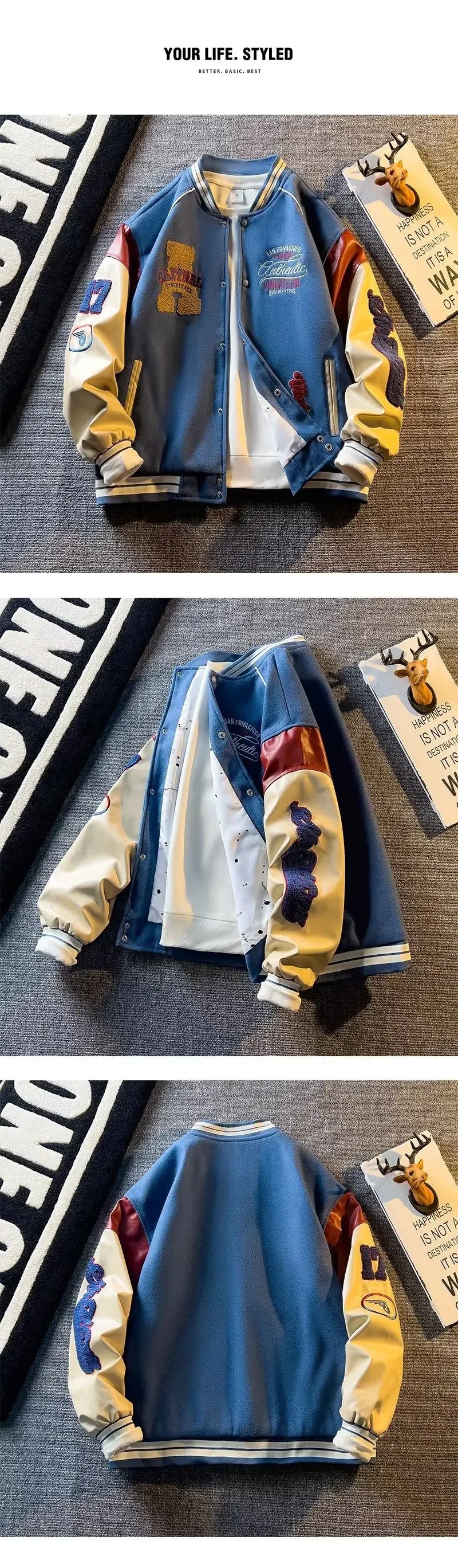 New Handsome Baseball Jackets for Men .