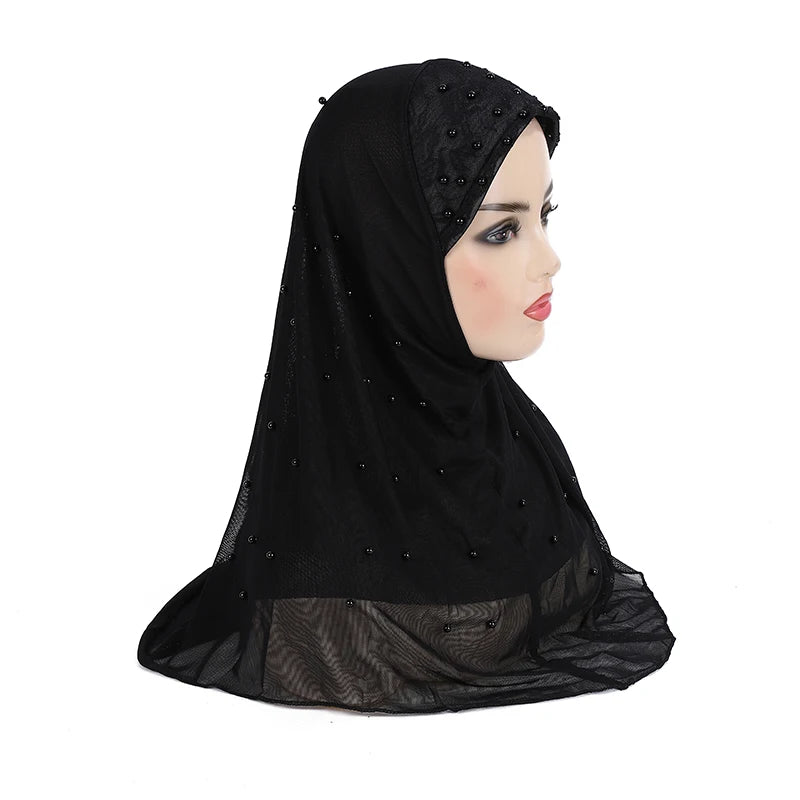 big girls adults soft net two layers muslim scarf islamic hijab.