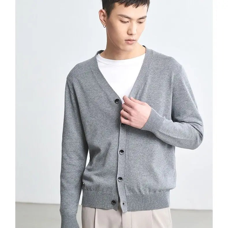 Men's Clothing Autumn Winter Long Sleeve Tops T-Shirts V-neck.