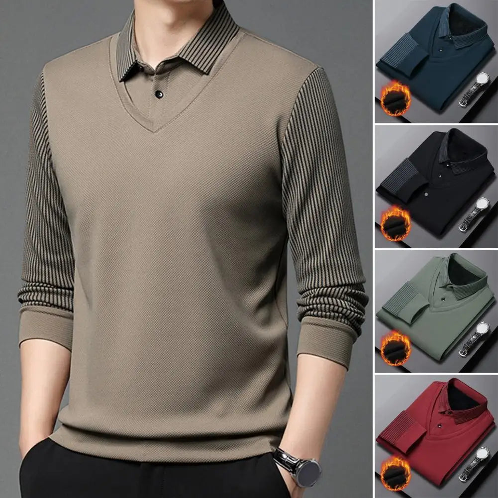 Shirt Collar Sweater Mid-aged Men's Formal Business Style .